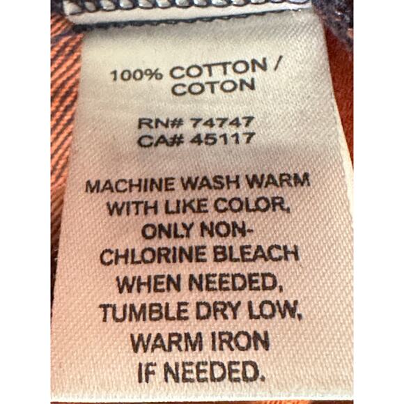 NWT Natural Reflections Women’s Orange Blue Flannel Button Down Shirt Sz. 2X - Picture 3 of 6